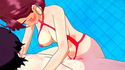 Momo Ayase gets pounded at the pool - three dimensional anime porn hump