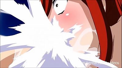 pixie Tail xxx parody - Erza gives a wish oral pleasure