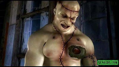 Frankenstein's Monster penetrates like crazy&excl; 3DX cartoon
